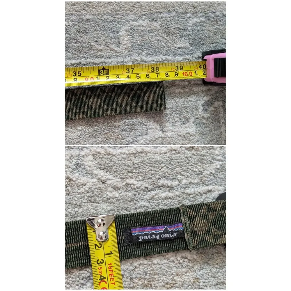 Patagonia Friction Belt Geometric Green Hiking Performance Outdoor 38